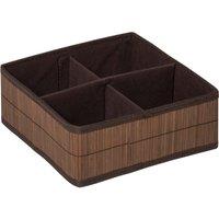 Orsina Kankyo 4 Sections Bamboo Storage Box in Dark Brown