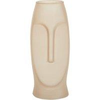 Orsina Gold Sculptural Small Glass Vase, Face Design Decorative Vase, Sculptural Flower Vase, Luxury Glass Vase in Grey