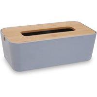 Orsina Grey Bamboo Fibre Tissue Box, Rectangular Tissue Holder With Lift-off Lid & Cutout Opening, Tissue Paper Box