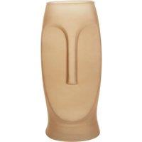 Orsina Gold Sculptural Large Glass Vase, Face Design Decorative Vase, Sculptural Flower Vase, Luxury Glass Vase in Grey