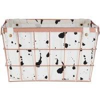 Orsina Harga Rose Gold Iron Wireframe Basket in White