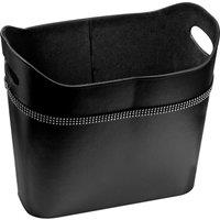 Orsina Diamante Black Faux Leather Rounded Storage Box