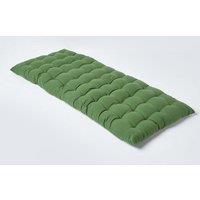 Homescapes Garden Bench Cushion Luxury 2 Seater Cotton Indoor Outdoor Pad, 108 x 42cm in Dark Olive | Size: 108 x 42 cm