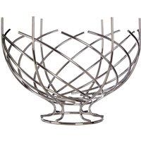 Orsina Nest Shape Chrome Fruit Basket, Modern & Eye-Catching Fruit & Vegetable Basket, Exotic Fruit Basket in Silver