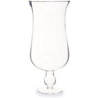 Orsina Clear Glass Fluted Vase, Decorative Vase With Pedestal Base, Large Cylinder Vase, Ideal For Kitchen Counter