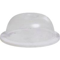 Orsina Round White Marble Cheese Board With Dome Lid, Durable Natural Stone Serving Board in Clear