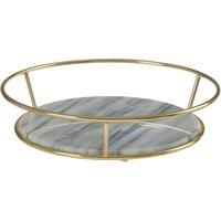 Orsina Delphine White Marble & Brass Finish Fruit Basket