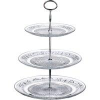 Orsina Modern Clear Glass 3 Tier Cake Stand, Functional Design 3 Tier Cake Stand, Versatile Three Tier Tray
