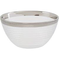 Orsina Ida 15cm Embossed Glass Bowl With Silver Rim in Clear