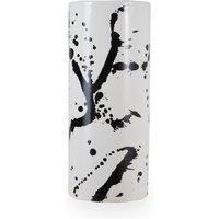Orsina Contemporary Small Black & White Ceramic Vase, Durable Pottery Vase, Easily Maintained Vase For Flowers