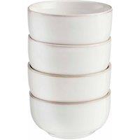 Cooks Professional Set of 4 Nordic Stoneware Side Bowls with Reactive Glaze - 2 Colours in White