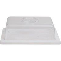 Orsina Elegant White Marble Butter Dish With Lid, Durable Natural Stone Butter Keeper in Clear