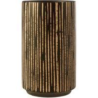 Orsina Large Black & Cream Ceramic Vase for Home Decor, Handcrafted Modern Tall Cylindrical Vase In Black & Cream in White