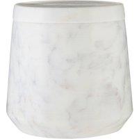 Orsina Off White Marble Cotton Swab Holder With Lid, Cotton Bud Container For Vanity Use, Cotton Bud Dispenser