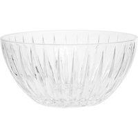 Orsina Clear Large Glass Bowl, Big Crystal Glass Serving Dish, Fluted Textured Glass Bowl For Salads, & Desserts