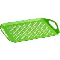 Orsina Lightweight Anti Slip Rectangular Serving Tray, Non Slip Surface Tray, Integrated Side Handles Kitchen Tray in Green