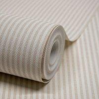 Grandeco Pinstripe Nursery Textured Wallpaper in Beige | Size: 1 Pack