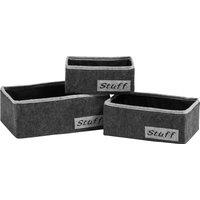 Orsina Stuff Set Of Three Rectangular Storage Boxes in Grey