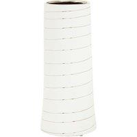 Orsina Haldis Small White Silver Stripe Ceramic Vase