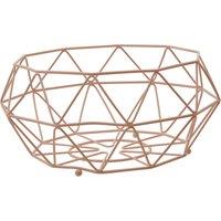 Orsina Gold Finish Fruit Basket, Stylish Wire Bowl For Displaying & Storing Fresh Fruit, Durable Metal in Pink