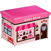 Orsina Cake Shop Design Storage Box & Seat, Easy to Maintain Children Bedroom Seat, Adjustable Playroom Accessories in Pink
