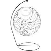 Orsina Hanging Fruit Basket, 3 Tier Wire Basket With Matte Black Finish For Space-Saving Storage in Silver