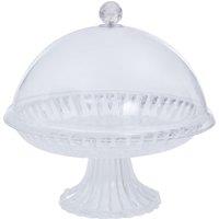 Orsina Clear Acrylic Cake Stand with Dome Lid, Elegant Glass Cake Stand & Dome Cover, Clear Acrylic Cake Holder
