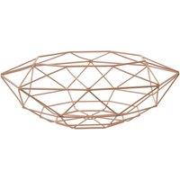 Orsina Geometric Green Finish Fruit Basket, Functional Design Unique Fruit Basket, Contemporary Fruit Basket in Pink
