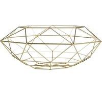 Orsina Geometric Green Finish Fruit Basket, Functional Design Unique Fruit Basket, Contemporary Fruit Basket in Gold