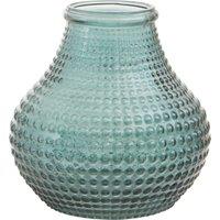 Orsina Large Green Glass Vase With Vibrant Green Hue, Stylish Pottery Vase With Studded Surface, Textured Glass Vase