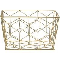 Orsina Stylish Matte Gold Storage Basket, Functional Design Storage Basket For Kitchen, Durable Decorative Basket