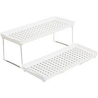 Orsina Adjustable White & Grey Cabinet Racks, Stylish Racks For Kitchen, Durable Robust Racks For Kitchen