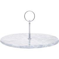 Orsina Grey Marble Cake Stand, Gold Handle Dessert Platter, Solid Marble Pastry Serving Plate, Marble Treats Stand in Silver