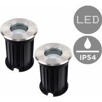 ValueLights Sussux Pair of Silver Outdoor Ground Walkover Light