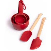 KitchenAid 6pc Red Kitchen Silicone Spatula & Measuring Set
