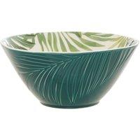 Orsina Large Salad Bowl For Side Dishes, Porcelain Mixing Bowl With Embossed Botanical Texture, Perfect For Meal Prep in Green