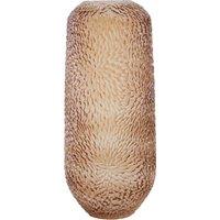 Orsina Colbie Large Embossed Amber Glass Vase in Orange