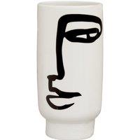Orsina Lightweight Black & White Small Vase, Minimalist Ceramic Flower Vase, Robust Ceramic Vase For Flowers