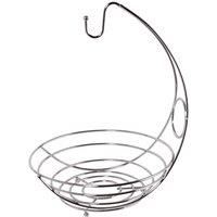 Orsina Kaya Chrome Fruit Bowl & Bananna Hanger in Silver