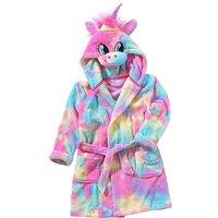 Animal Crazy Rainbow Unicorn Fleece Dressing Gown | Size: 11-12 Years