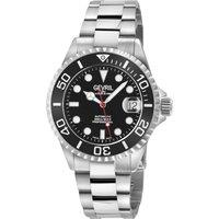Gevril Men's Wall Street, Swiss Automatic Watch, Black Dial, Unidirectional rotating bezel Bezel, 316L Stainless Steel, & Sapphire Crystal in Silver