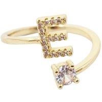 Harfi Women's 18ct Gold Plated Adjustable Personalised Initial Ring
