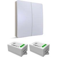 ENER-J Women's 2 Gang Wireless Kinetic Switch & Two 500W RF Receivers White in Light Beige | Size: 1040mm x 1190mm