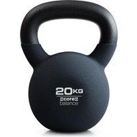 Core Balance Cast Iron Kettlebell Weight Neoprene Coated Home Gym Fitness 4-20kg in Black | Size: 20kg