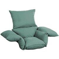 Chums Deeply Padded Comfort Cushion Soft Faux Suede Cover in Green