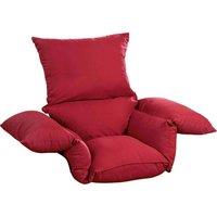 Chums Deeply Padded Comfort Cushion Soft Faux Suede Cover in Dark Red