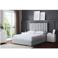 DS Living Evangaline Silver Panel Ottoman Bed with Headboard | Size: Super King