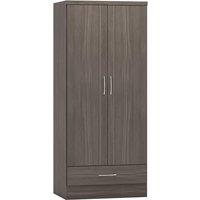 Seconique Nevada 2 Door 1 Drawer Wardrobe in Black