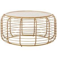 Orsina Rattan Round Coffee Table, Rustic Charm Coffee Table for Drawing Room or Living Room, Rattan Coffee Table in Natural