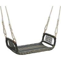 Costway Patio Swing Bench Backless Rattan Woven Patio Wicker with Hanging Ropes in Brown